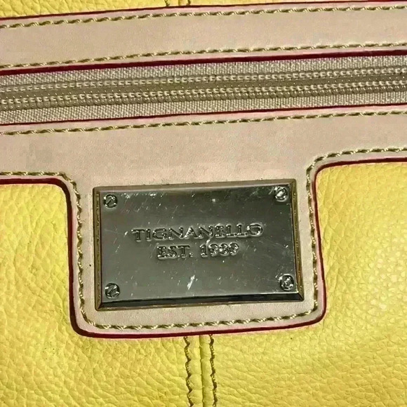 Tignanello Leather Yellow Tan Convertible Crossbody Purse Handbag - Picture 15 of 15